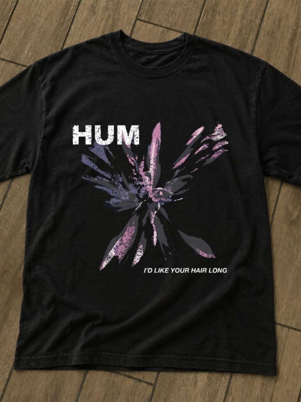 Gildan Black Graphic Tee with Purple Accents